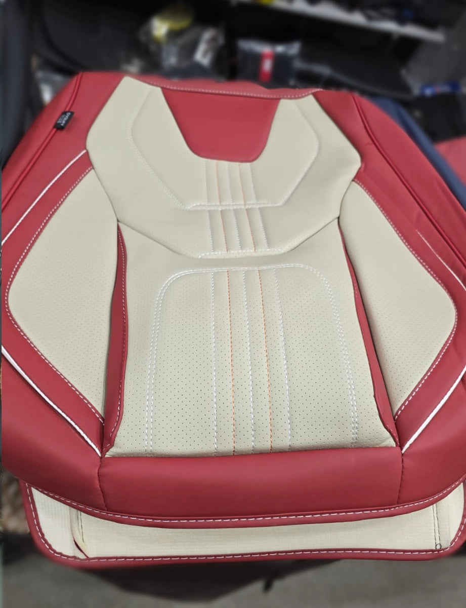 فرش سيارة تصميم هجومي بروح السباق (3D) – جلد مع قماش – موديل 614