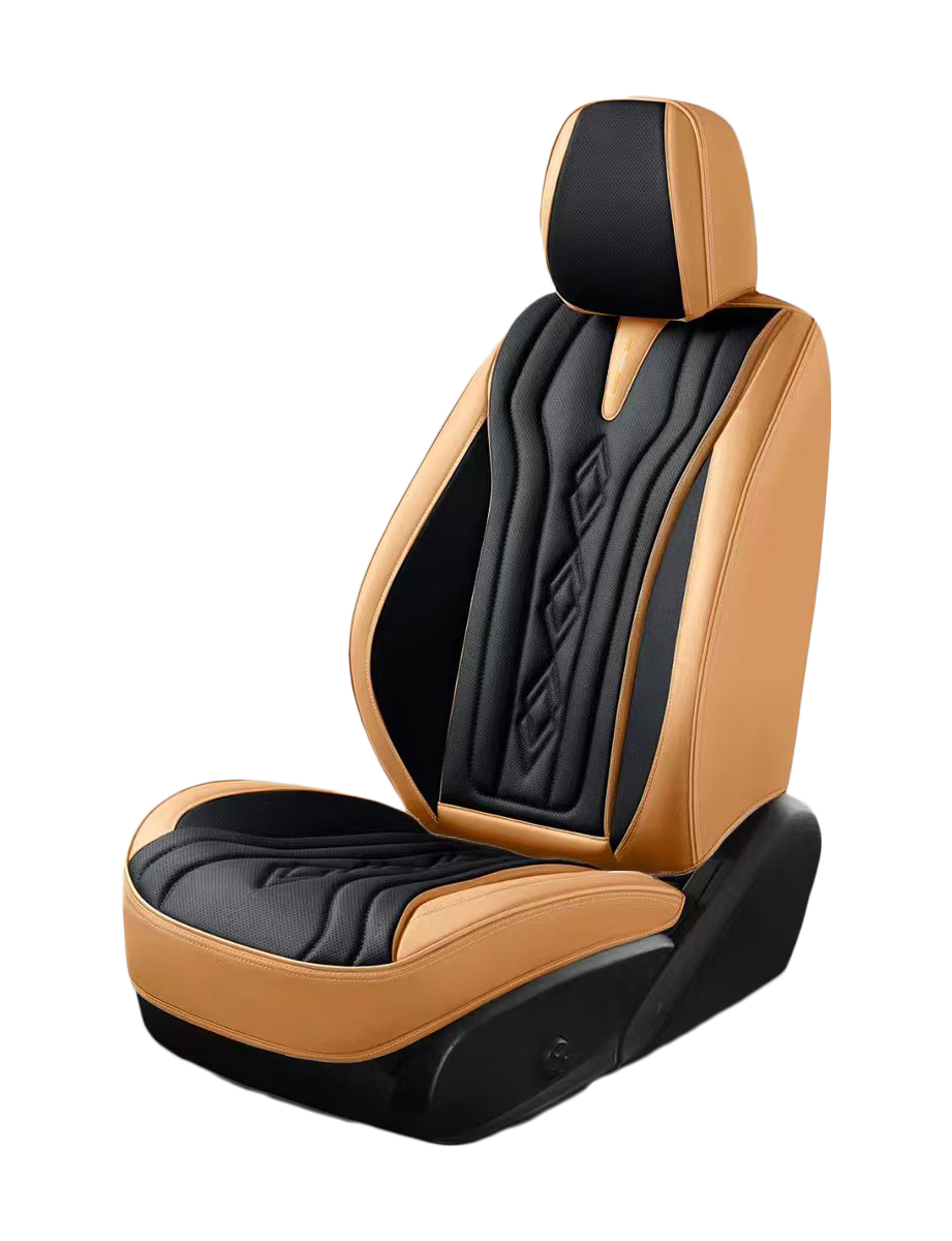 طقم فرش سيارات 9D جلد فاخر لون أسود مع بيج