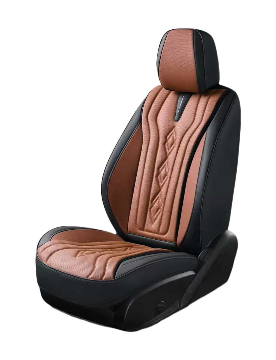 طقم فرش سيارات 9D جلد فاخر لون بني مع أسود