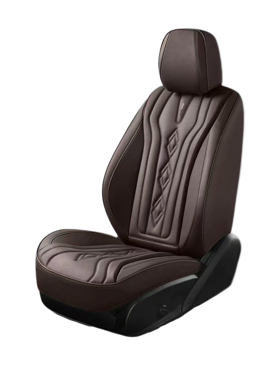 طقم فرش سيارات 9D جلد فاخر لون بني غامق