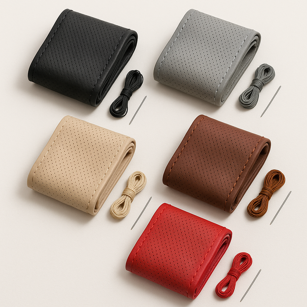 جراب طارة دركسيون  أحمر و بيج