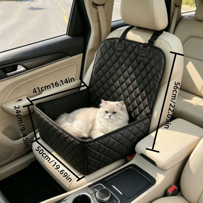 2-in-1 Premium Pet Car Booster Seat & Waterproof Anti-Dirty Seat Cover for Dogs & Cats