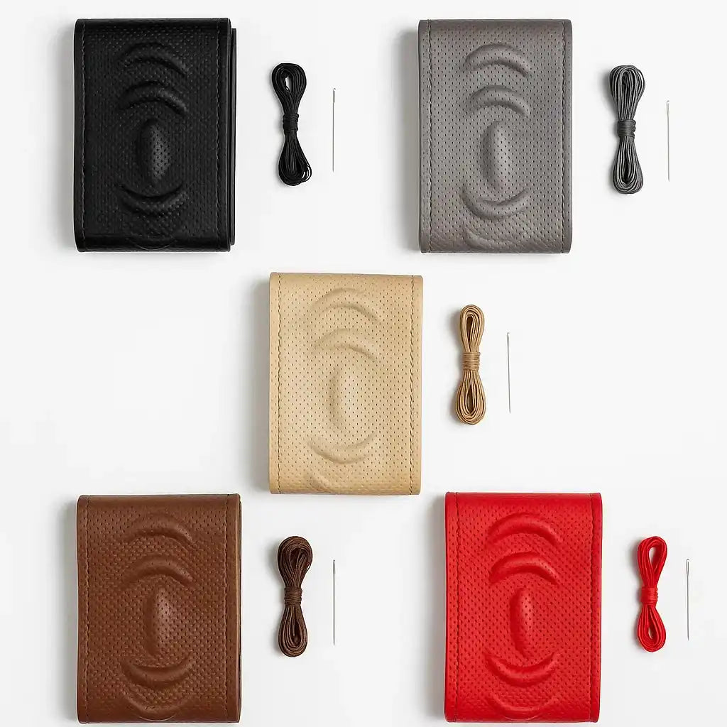 (3D) Leather Steering Wheel Cover - Sh3ban Car Accessories