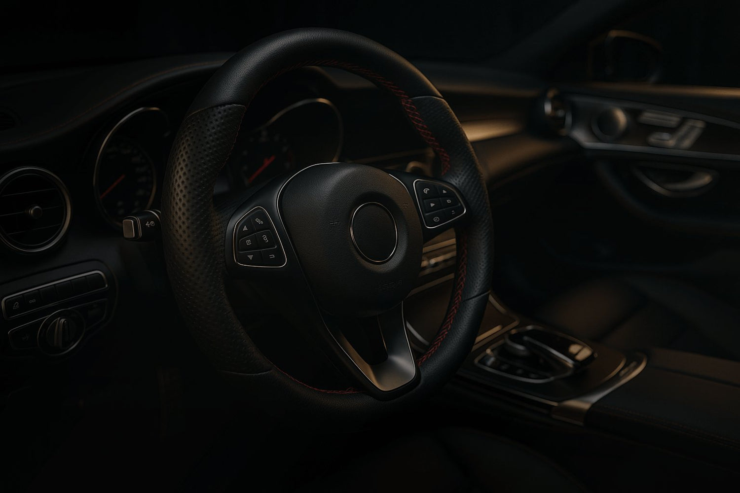 Leather Steering Wheel Cover - Sh3ban Car Accessories