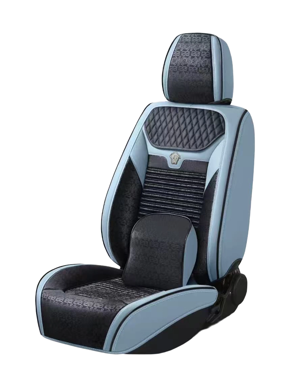 طقم فرش سيارة جلد "فرزاتشي دريم" الفاخر (Mzs-18) أزرق فاتح سماوي وأسود