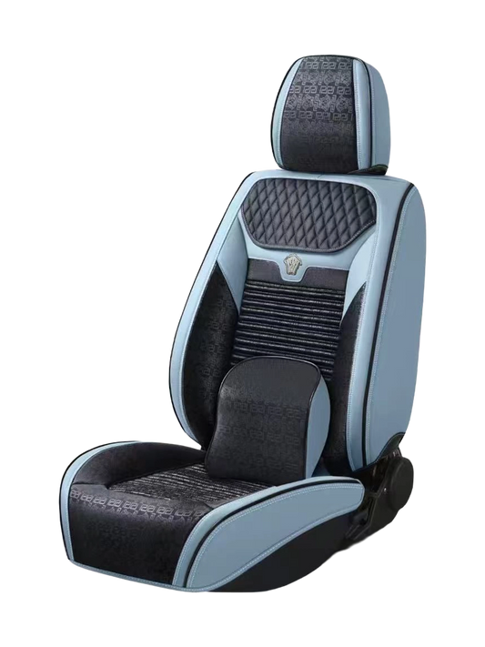 طقم فرش سيارة جلد "فرزاتشي دريم" الفاخر (Mzs-18) أزرق فاتح سماوي وأسود