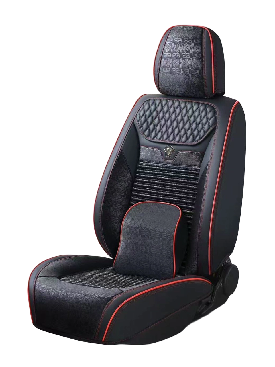طقم فرش سيارة جلد "فرزاتشي دريم" الفاخر (Mzs-18) أسود وخط أحمر