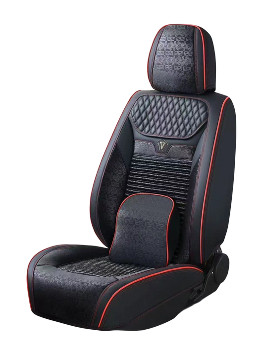 طقم فرش سيارة جلد "فرزاتشي دريم" الفاخر (Mzs-18) أسود وخط أحمر