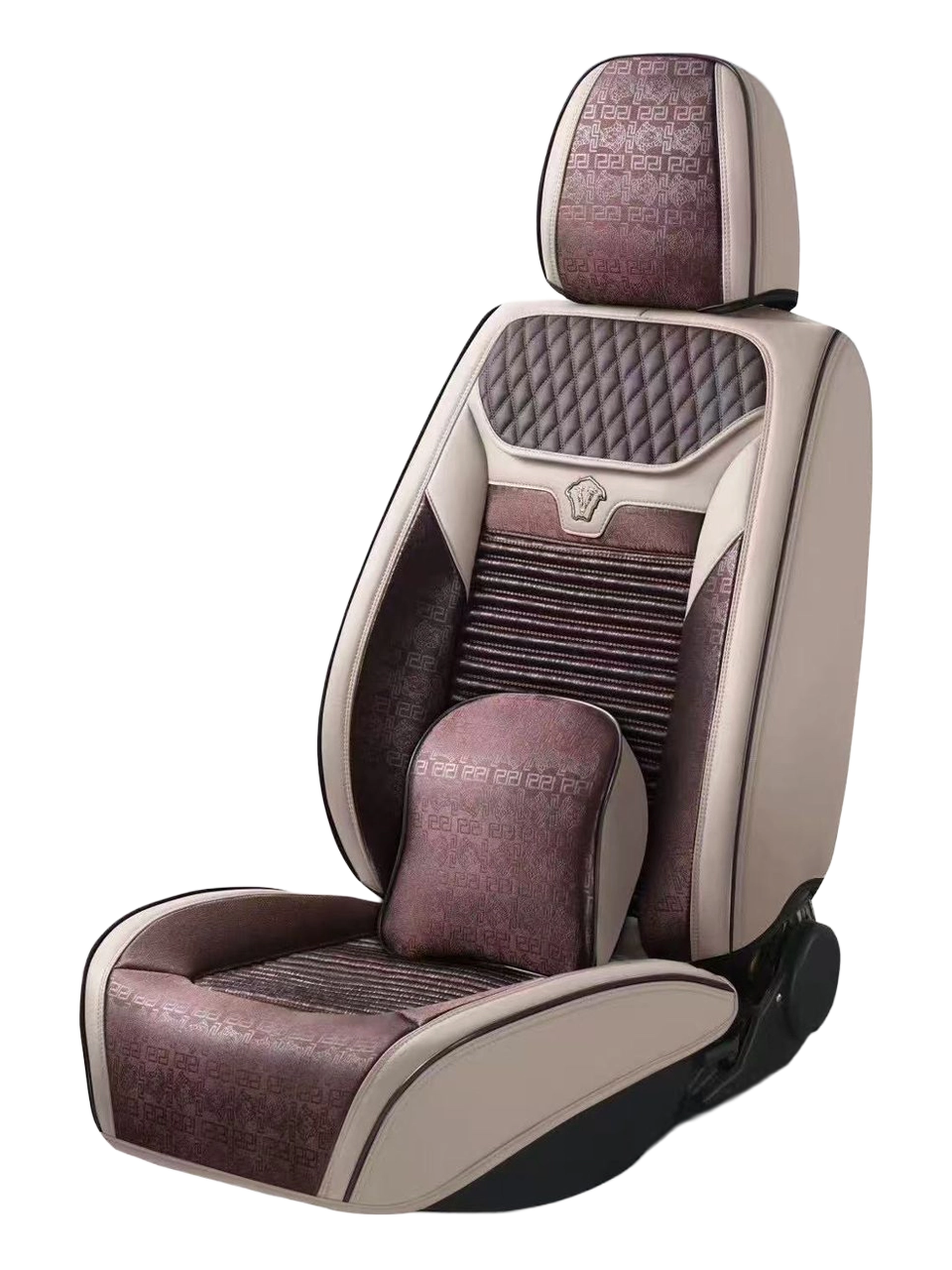 طقم فرش سيارة جلد "فرزاتشي دريم" الفاخر (Mzs-18) بيج مع كوفي