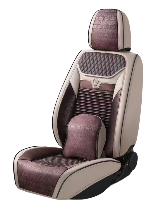 طقم فرش سيارة جلد "فرزاتشي دريم" الفاخر (Mzs-18) بيج مع كوفي