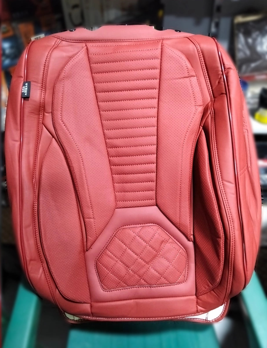 أغطية مقاعد سيارات رياضي جريء مجسم (3D) – جلد مع قماش – موديل 111