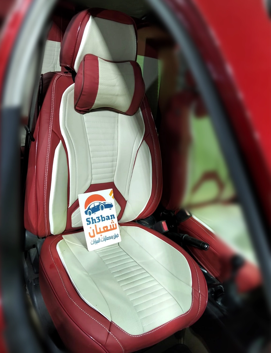 أغطية مقاعد سيارات رياضي جريء مجسم (3D) – جلد مع قماش – موديل 111