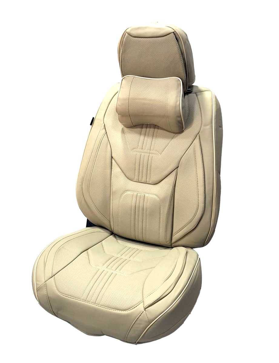 كسوة سيارات رياضية 3D جلد بيج يدعم الوسادة الهوائية