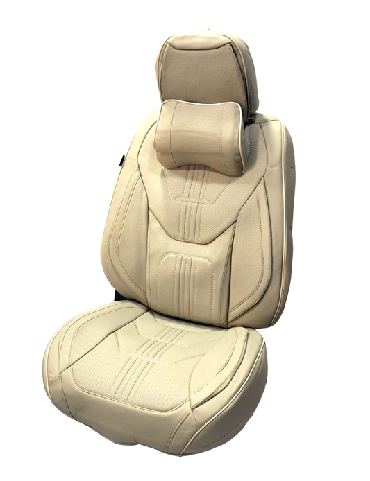 كسوة سيارات رياضية 3D جلد بيج يدعم الوسادة الهوائية