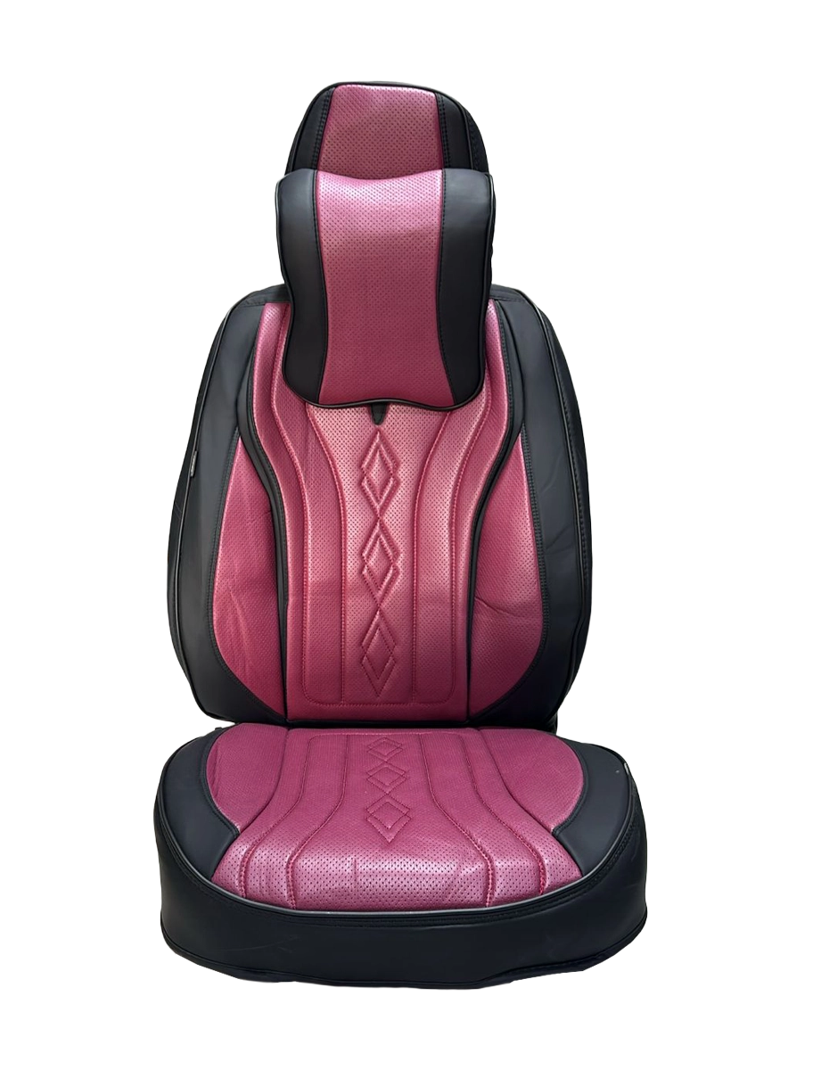 طقم فرش سيارات 9D جلد فاخر لون مارون مع أسود