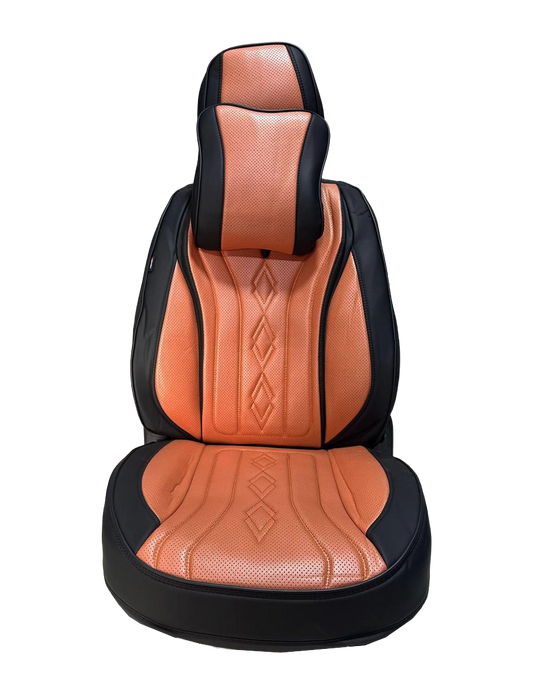 طقم فرش سيارات 9D جلد فاخر لون أورانج بلاك