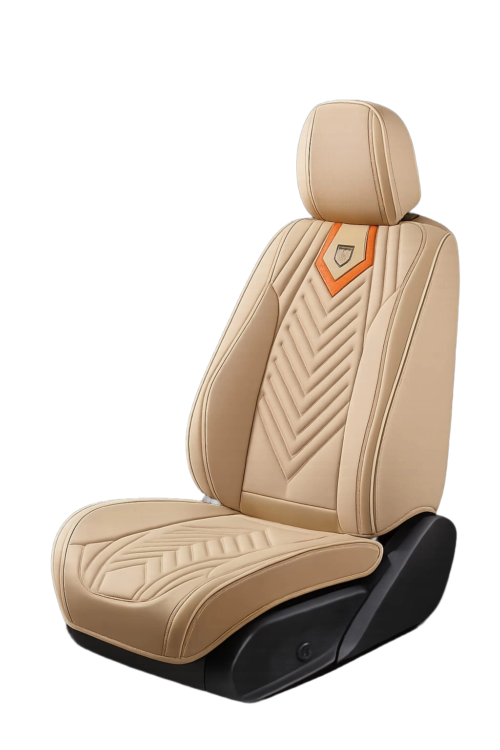 فرش سيارات جلد نابا 9D لون أسود بتصميم تطريز فاخر V-Shape - Luxury Nappa Seat Covers