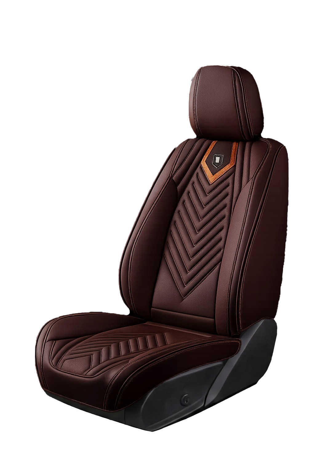 فرش سيارات جلد نابا 9D لون أسود بتصميم تطريز فاخر V-Shape - Luxury Nappa Seat Covers