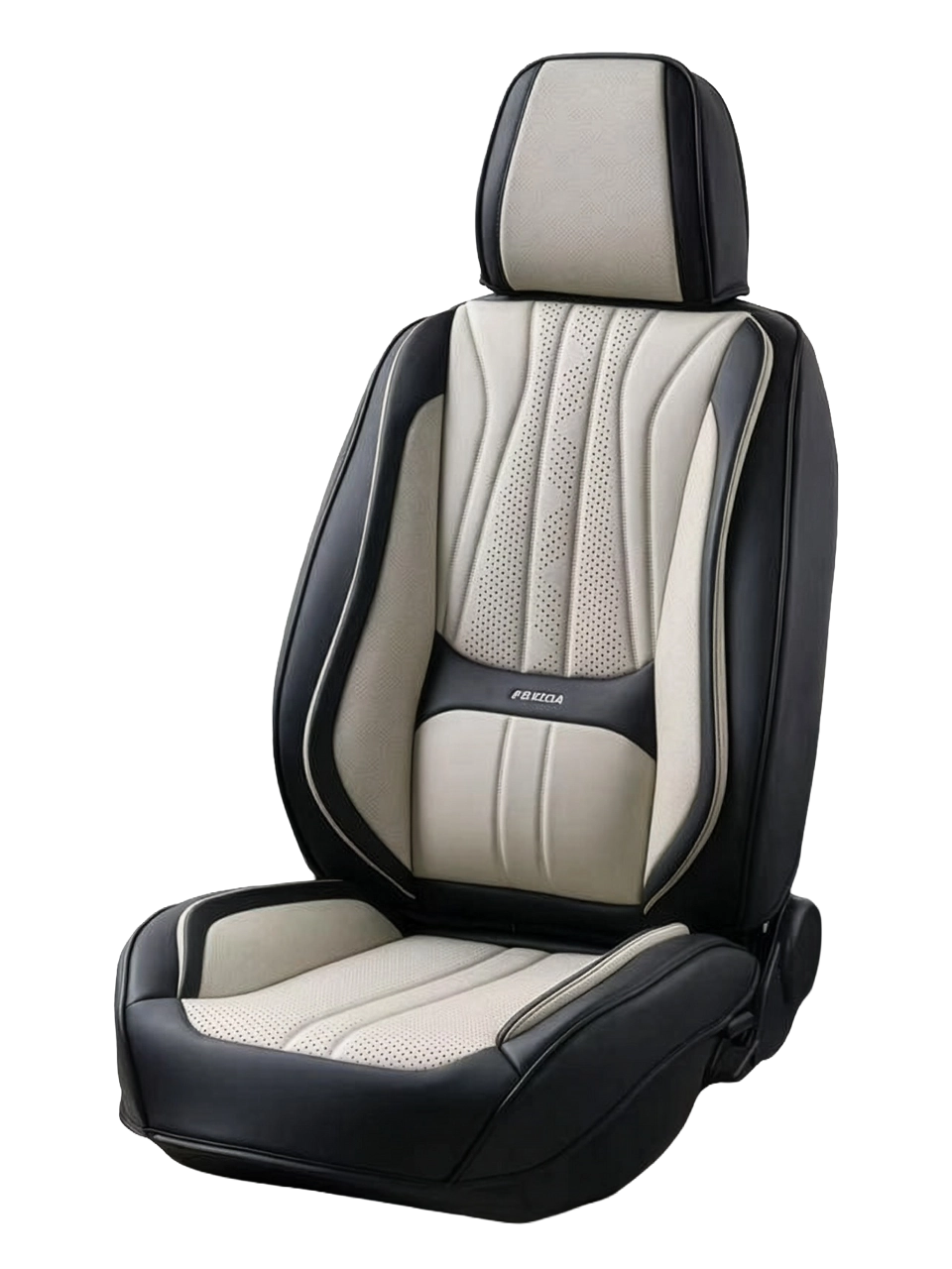 طقم فرش "السيناتور" 9D من الجلد الألماني - موديل 232 - أسود رمادي