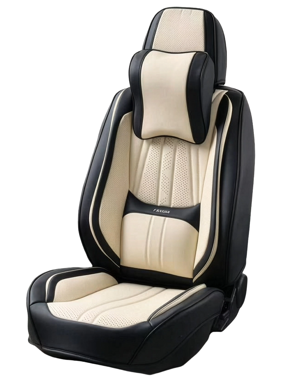 طقم فرش "السيناتور" 9D من الجلد الألماني - موديل 232 - أسود أبيض Off-White