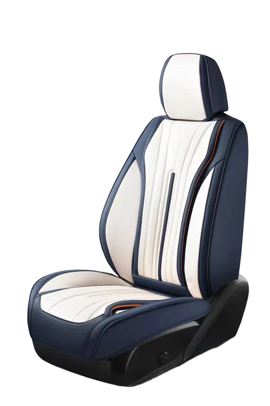 طقم فرش سيارة نابا بريث أ=زرق وأبيض بتصميم رياضي عصري 9D.